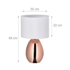 Nachttischlampe Touch In Kupfer - (H)49 Cm -Heimdekoration Verkäufe relaxdays nachttischlampe touch in kupfer h 49 cm 3