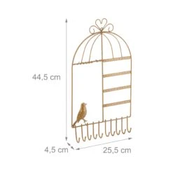 Schmuckhalter In Gold - (B)25,5x (H)44,5 X (T)4,5 Cm -Heimdekoration Verkäufe relaxdays schmuckhalter in gold b 25 5x h 44 5 x t 4 5 cm 3