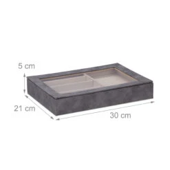 Schmuckkästchen In Grau - (B)30 X (H)5 X (T)21 Cm -Heimdekoration Verkäufe relaxdays schmuckkastchen in grau b 30 x h 5 x t 21 cm 3
