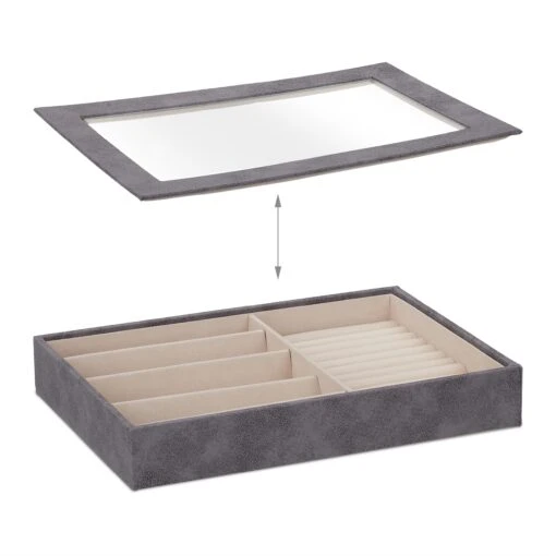 Schmuckkästchen In Grau - (B)30 X (H)5 X (T)21 Cm – Bild 6