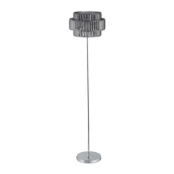 Stehlampe Grau/ Silber - (H)150 X Ø 34 Cm