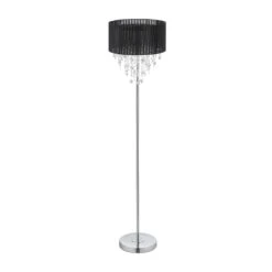 Stehlampe In Schwarz/ Silber - (H)150 X Ø 37,5 Cm