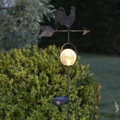 Star Trading LED Solar Gartenstecker Hahn Mit Windrichtungspfeil In Schwarz - H: 81cm -Heimdekoration Verkäufe star trading led solar gartenstecker hahn mit windrichtungspfeil in schwarz h 81cm 3