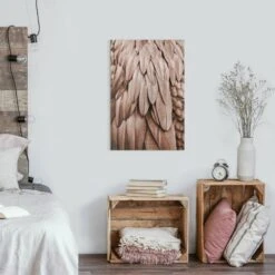 Leinwandbild - Federn In Rosegold In Braun -Heimdekoration Verkäufe wallart leinwandbild federn in rosegold in braun 3