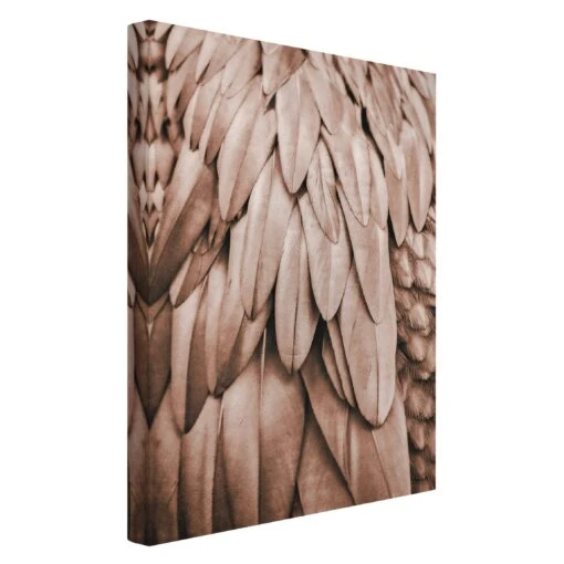 Leinwandbild - Federn In Rosegold In Braun – Bild 5