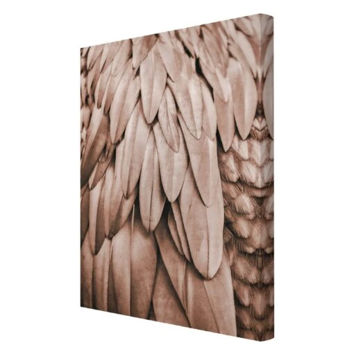 Leinwandbild - Federn In Rosegold In Braun – Bild 6