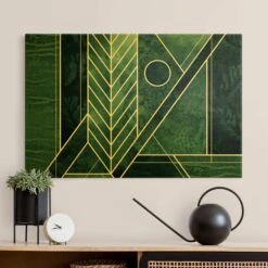 Leinwandbild Gold - Goldene Geometrie - Smaragd In Grün -Heimdekoration Verkäufe wallart leinwandbild gold goldene geometrie smaragd in grun 2