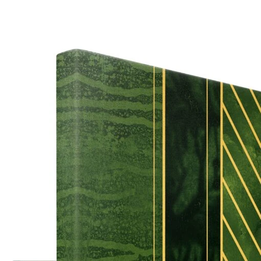 Leinwandbild Gold - Goldene Geometrie - Smaragd In Grün – Bild 7