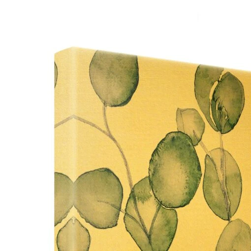 Leinwandbild Gold - Grünes Aquarell Eukalyptuszweig In Grün – Bild 7