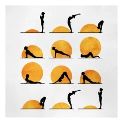 Leinwandbild - Yoga - Der Sonnengruß In Orange