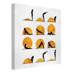 Leinwandbild - Yoga - Der Sonnengruß In Orange -Heimdekoration Verkäufe wallart leinwandbild yoga der sonnengruss in orange 4