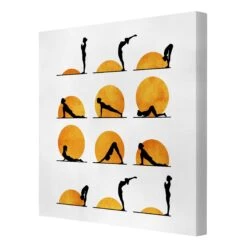 Leinwandbild - Yoga - Der Sonnengruß In Orange -Heimdekoration Verkäufe wallart leinwandbild yoga der sonnengruss in orange 5