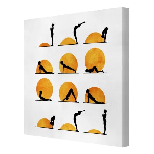 Leinwandbild - Yoga - Der Sonnengruß In Orange – Bild 6