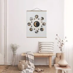 Stoffbild - Elisabeth Fredriksson - Mondphasen Abstrakt Gold In Gold -Heimdekoration Verkäufe wallart stoffbild elisabeth fredriksson mondphasen abstrakt gold in gold 3