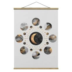 Stoffbild - Elisabeth Fredriksson - Mondphasen Abstrakt Gold In Gold -Heimdekoration Verkäufe wallart stoffbild elisabeth fredriksson mondphasen abstrakt gold in gold 4