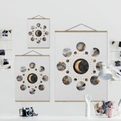 Stoffbild - Elisabeth Fredriksson - Mondphasen Abstrakt Gold In Gold -Heimdekoration Verkäufe wallart stoffbild elisabeth fredriksson mondphasen abstrakt gold in gold 6