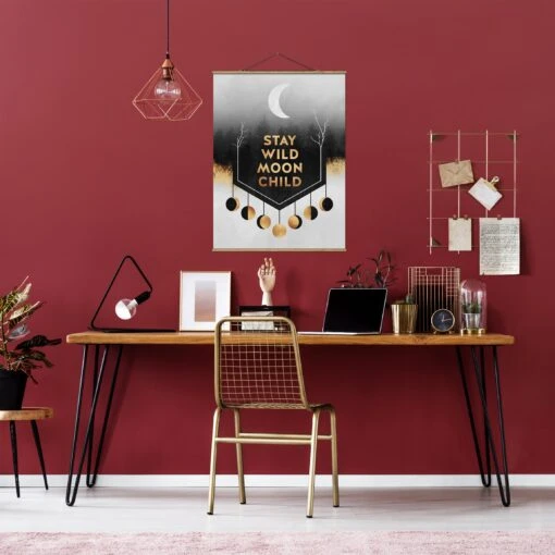 Stoffbild - Elisabeth Fredriksson - Stay Wild Moon Child In Gold – Bild 4