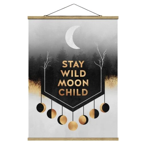 Stoffbild - Elisabeth Fredriksson - Stay Wild Moon Child In Gold – Bild 5