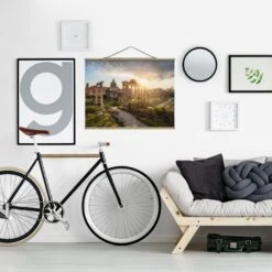 Stoffbild - Forum Romanum Bei Sonnenaufgang In Orange -Heimdekoration Verkäufe wallart stoffbild forum romanum bei sonnenaufgang in orange 2