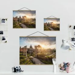 Stoffbild - Forum Romanum Bei Sonnenaufgang In Orange -Heimdekoration Verkäufe wallart stoffbild forum romanum bei sonnenaufgang in orange 5