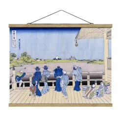 Stoffbild - Katsushika Hokusai - Die Sazai Halle In Blau