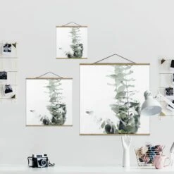 Stoffbild Mit Posterleisten - Eukalyptus Im Weißen Licht In Grün -Heimdekoration Verkäufe wallart stoffbild mit posterleisten eukalyptus im weissen licht in grun 5