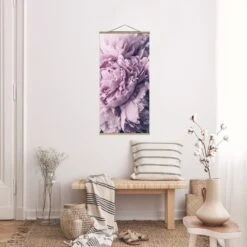 Stoffbild Mit Posterleisten - Lila Pfingstrosenblüten In Violett -Heimdekoration Verkäufe wallart stoffbild mit posterleisten lila pfingstrosenbluten in violett 3