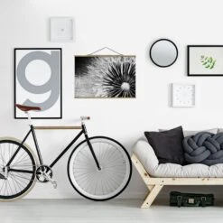 Stoffbild Mit Posterleisten - Pusteblume Schwarz & Weiß In Schwarz-Weiß -Heimdekoration Verkäufe wallart stoffbild mit posterleisten pusteblume schwarz and weiss in schwarz weiss 3