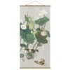 Stoffbild - Vintage Illustration Lotusblüten Im Teich In Grün -Heimdekoration Verkäufe wallart stoffbild vintage illustration lotusbluten im teich in grun