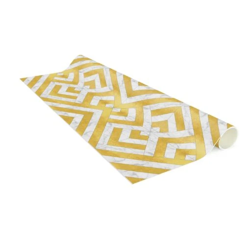 Vinyl-Teppich - Geometrischer Fliesenmix Art Deco Gold Marmor In Gold – Bild 6