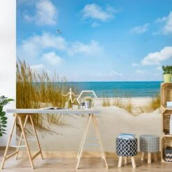 Vliestapete Premium - Strand An Der Nordsee In Beige -Heimdekoration Verkäufe wallart vliestapete premium strand an der nordsee in beige 4