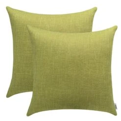 2er Set-Kissenhüllen Kissenbezug Jacquard-Schneewolltuch In Olivgrün