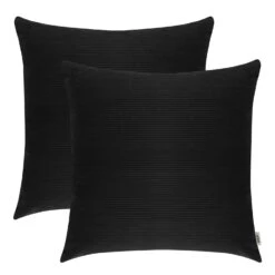 2er Set-Kissenhüllen Kissenbezug Jacquard-Schneewolltuch In Schwarz