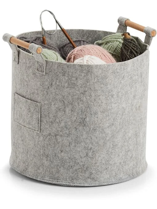 Aufbewahrungskorb In Grau - (H)32,5 X Ø 35 Cm – Bild 2